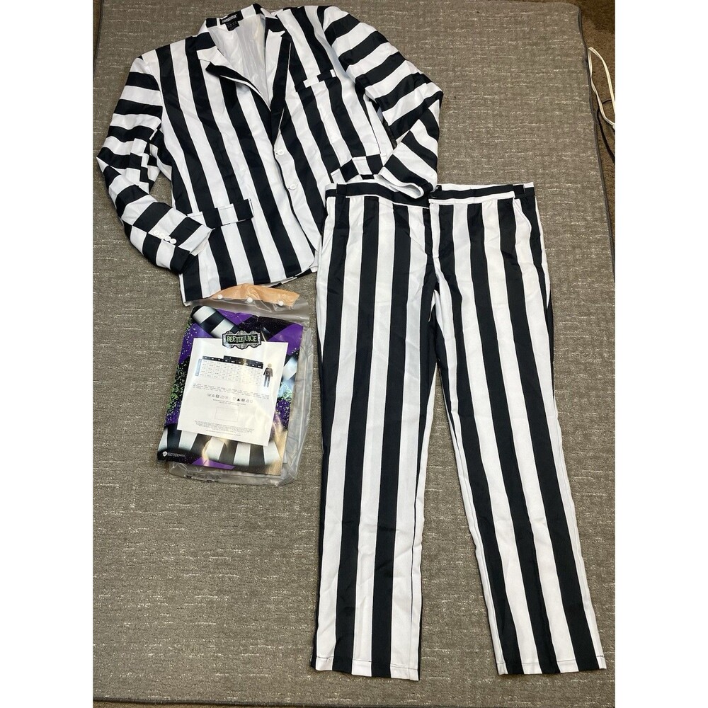 Men’s 2XL Beetlejuice 2 Piece Premium Suit  Halloween S Costume Suitmeister